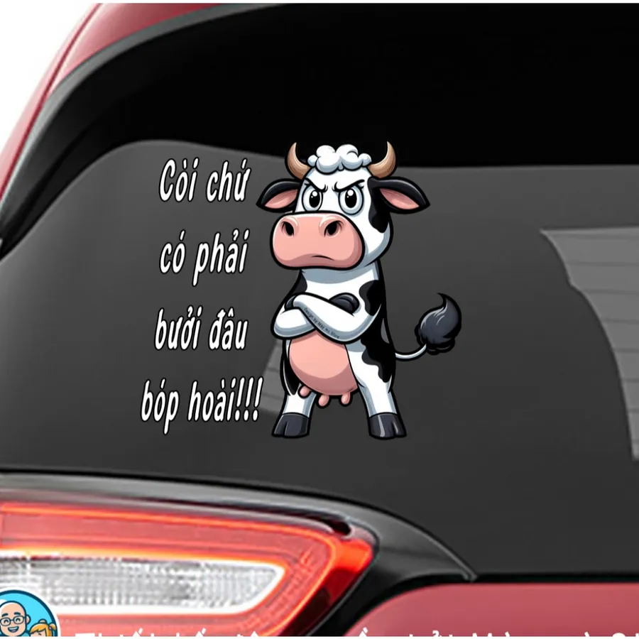 Tem Dán Xe "Bò Sữa Bóp Còi"