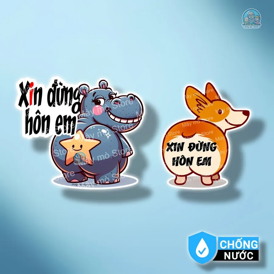 Tem Dán Xe "Xin Đừng Hôn Em"